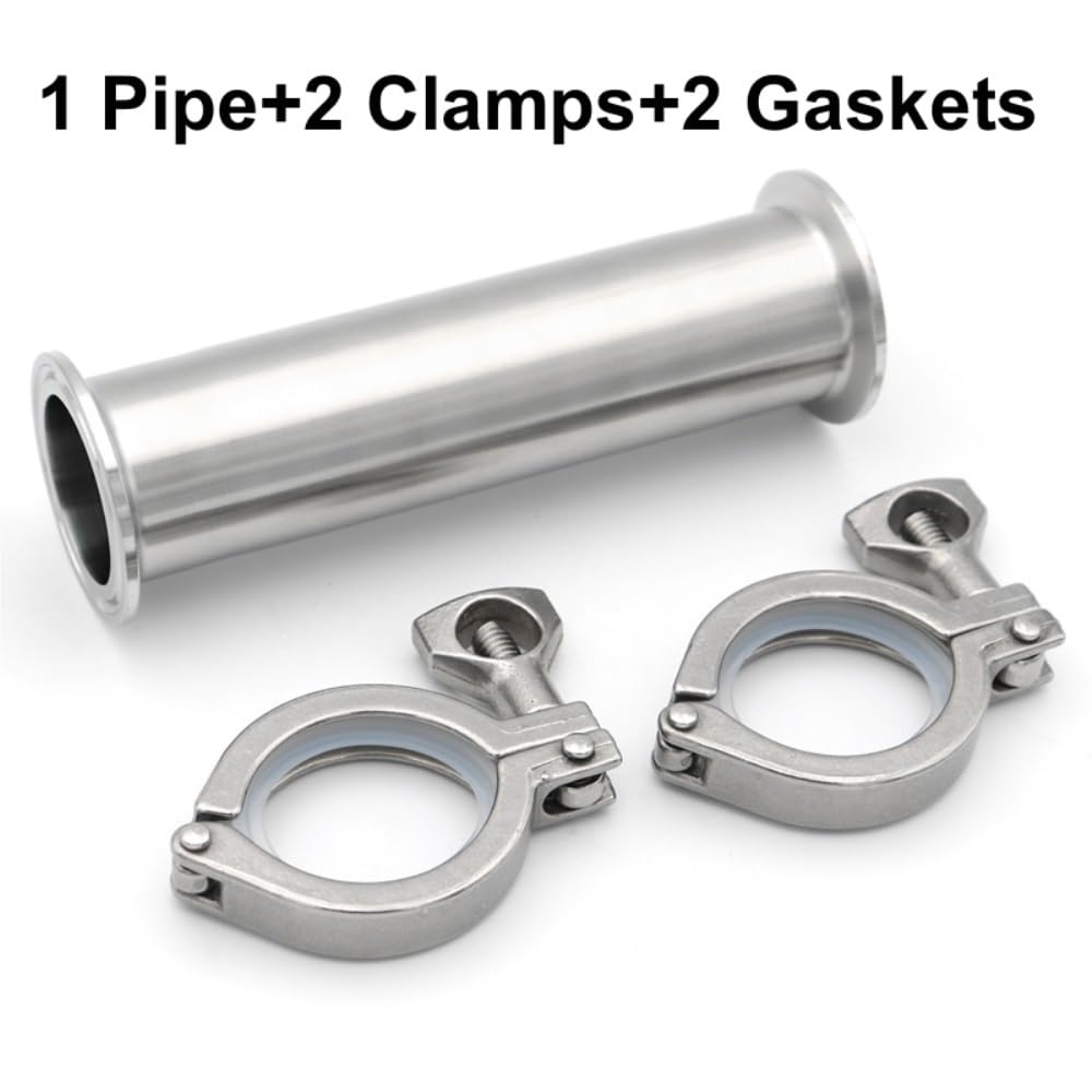 Length100/152/200/254/300mm Sanitär Edelstahl 304 Rohr Fitting Rohr OD 19/25/38/51 Homebrew Ferrule Tri Clamp 50,5 64mm(1 pipex2x2,OD45 X64_254MM)