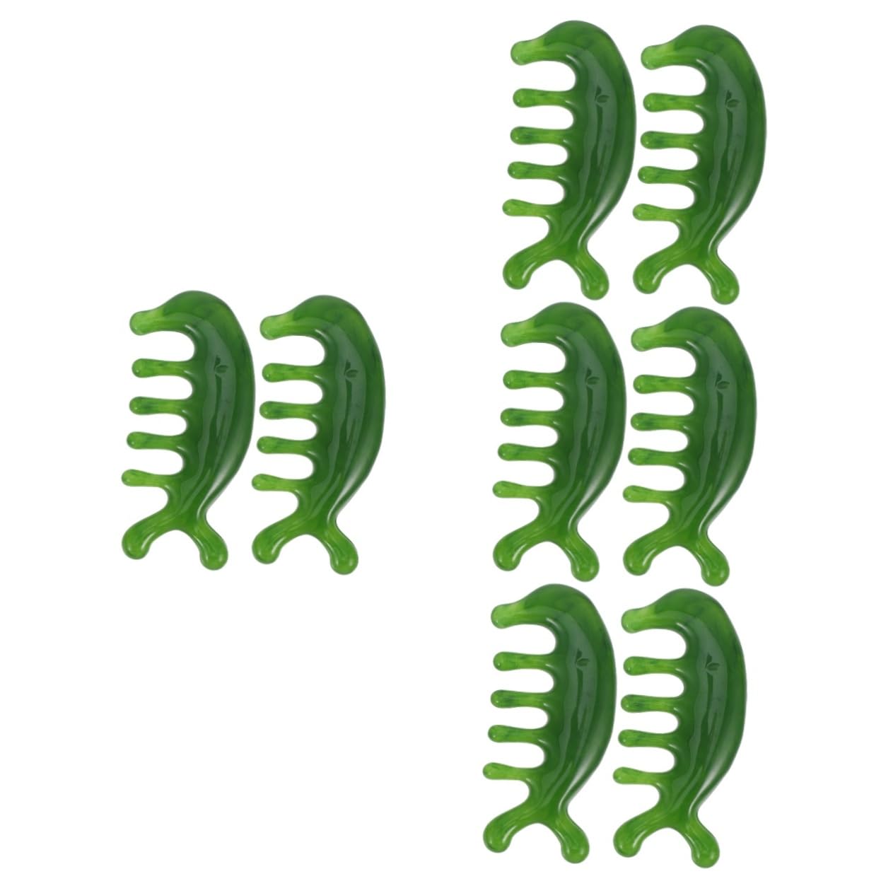 BESTYASH Peine De Masaje Del Cuero Cabelludo Piel Cepillo Para El Cuero Cabelludo Básico Masaje Para El Cabello Peine Del o Jade Green 2 Piezas X 4