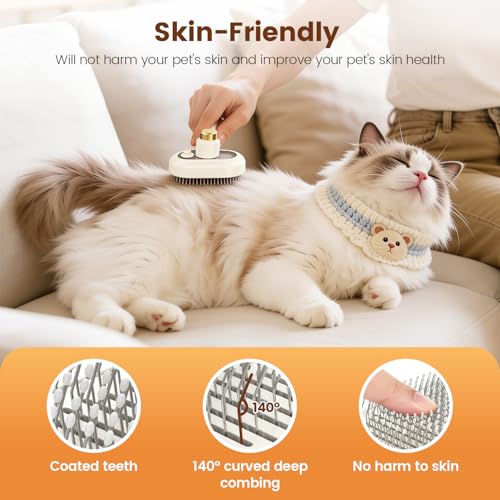 Glendan Pet Steam Brush for Dogs & Cats, 3-in-1 Self Cleaning Shedding - Image 5