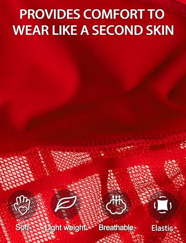 SEAUR Men's Sexy Bulge Boxer Briefs See Through Lace Underwear Breathable Mesh Underpants Low Rise Pouch Trunks3