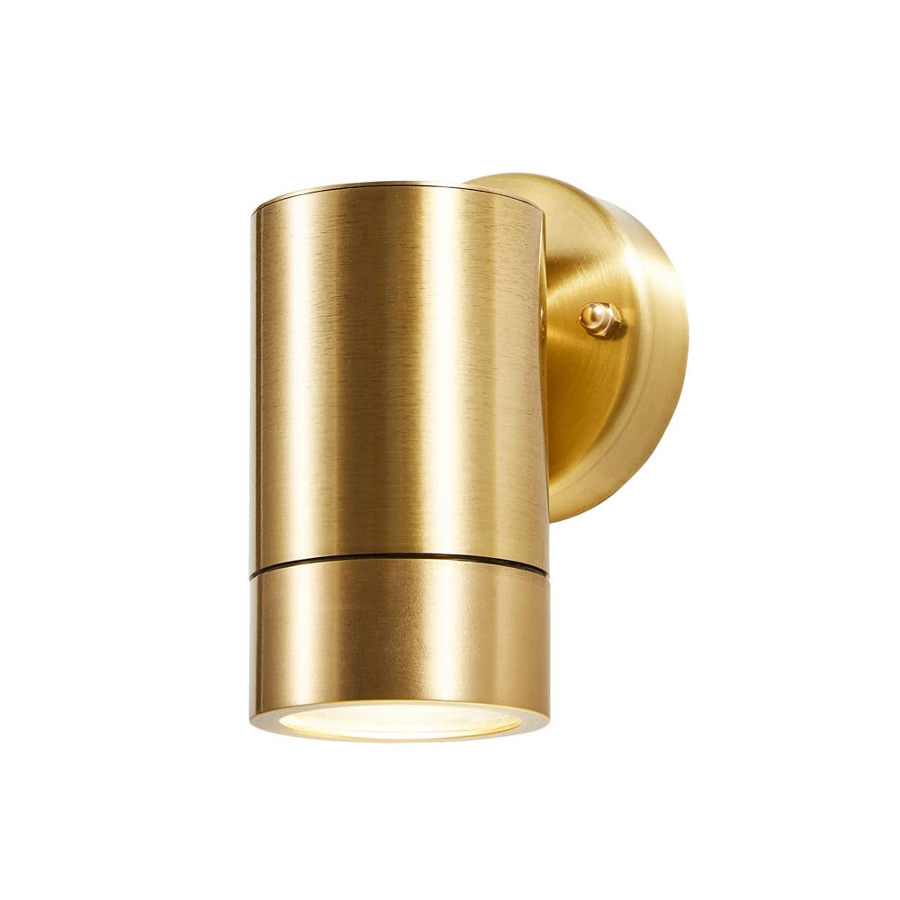 Litecraft Brass Talon Up Or Down Outdoor Ip54 Rated Garden Wall Light