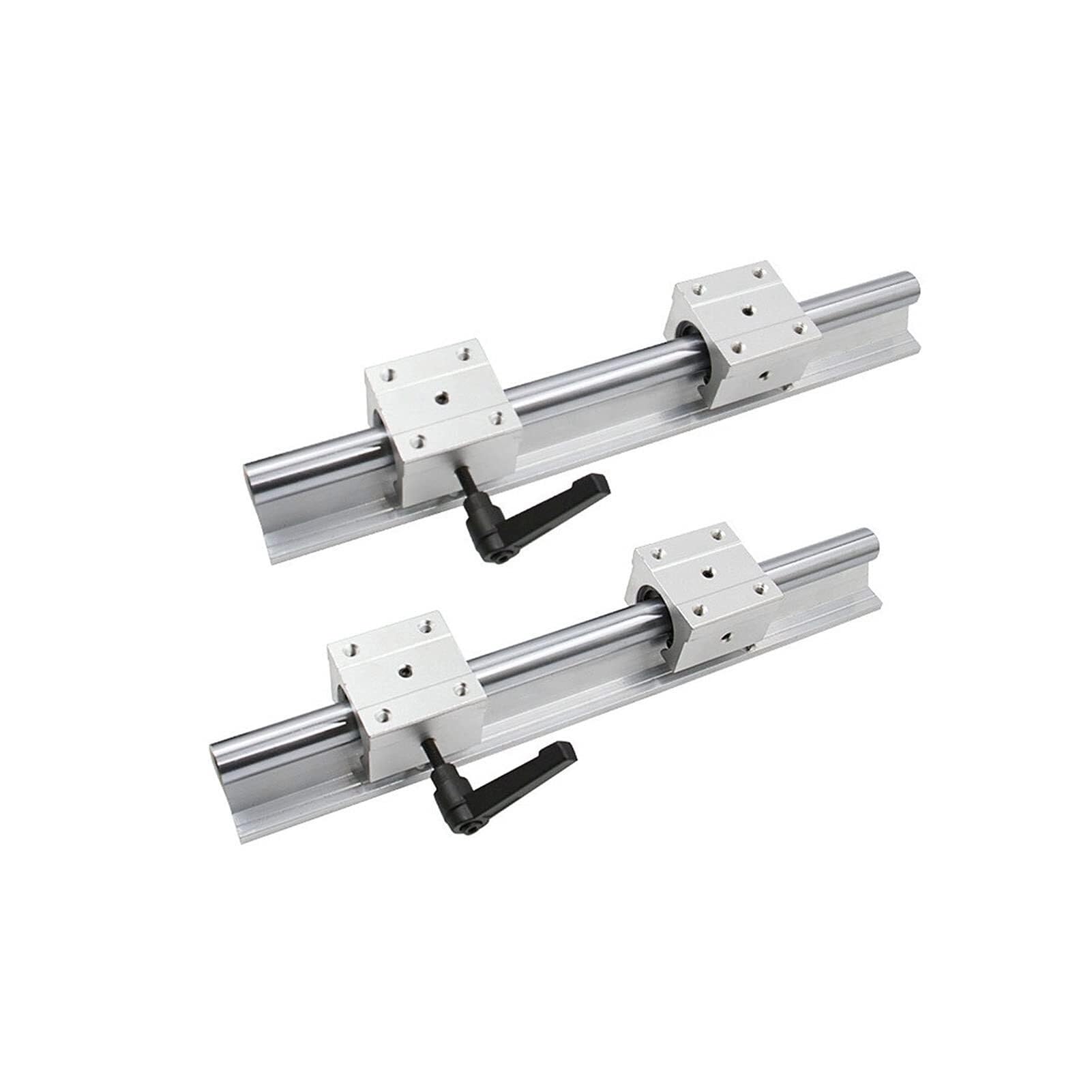 Rillenlager, 2 Sbr10 Sbr12 Sbr16 Sbr20 Sbr25 Lineare Wellenstangenschienenführung + 4 Gleitlagerblöcke (Farbe: 2SBR25 4SBR25UU, Führungslänge: 550 mm)