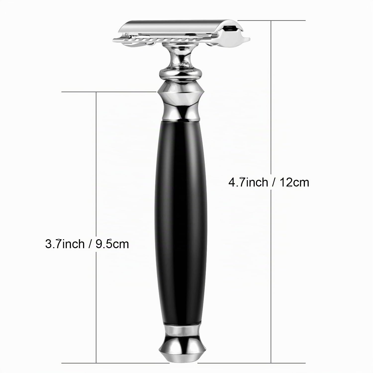 GRUTTI Set de Cepillos 4 en 1, Professional Men Manual Razor Set Maquinillas de afeitar para hombre Manual Razor Stainess Soporte de acero Brocha de afeitar y Bowl Set