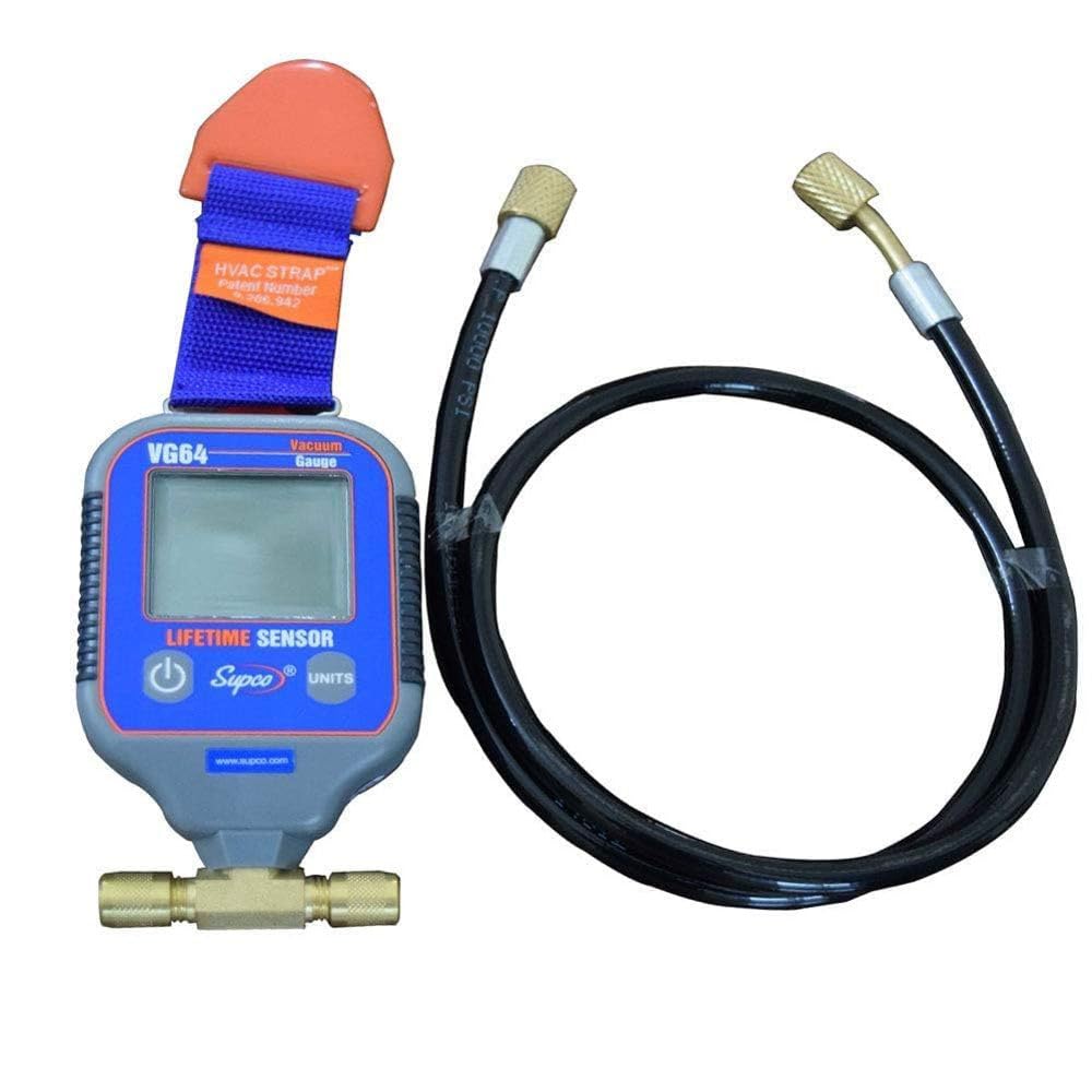 Vuotometro/Micronometro digitale portatile (intervallo: da 0 a 19.000 micron) Elevata precisione di Supco VG64 per sistemi di refrigerazione, test di compressori, pompe per vuoto