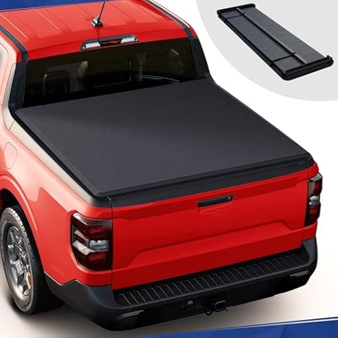 PENSUN Soft Tri-Fold Truck Bed Tonneau Cover Fit for 2005-2024 Nissan Frontier 5FT Bed PVC Cover