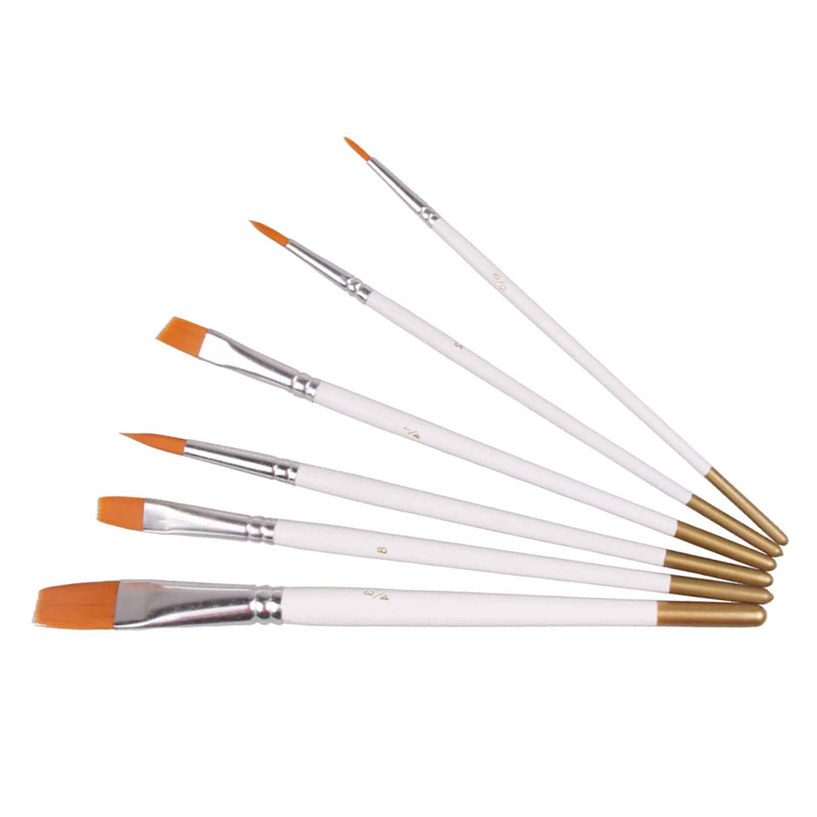 6-teiliges Pinselset, Ölfarben-Kunstpinsel, Nylonhaar, Malpinsel für feine Details, Pinsel mit spitzer Spitze für Kunstmalerei, Nagelmalerei, Aquarell, Miniaturen
