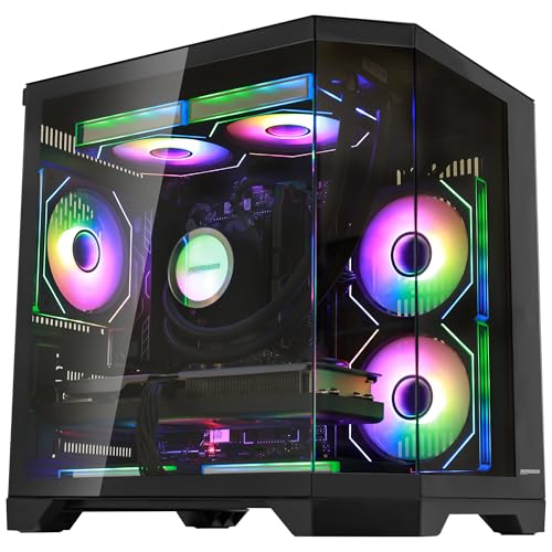 HOENGAGER Ocean of Stars Gaming PC AMD Ryzen 7 7800X3D 8-Core 4.2 GHz, Radeon RX 9060 XT 8GB, 16GB DDR5 RAM 6000 MHz,1TB PCIe SSD, WiFi&Bluetooth Prebuilt PCWindows 11,