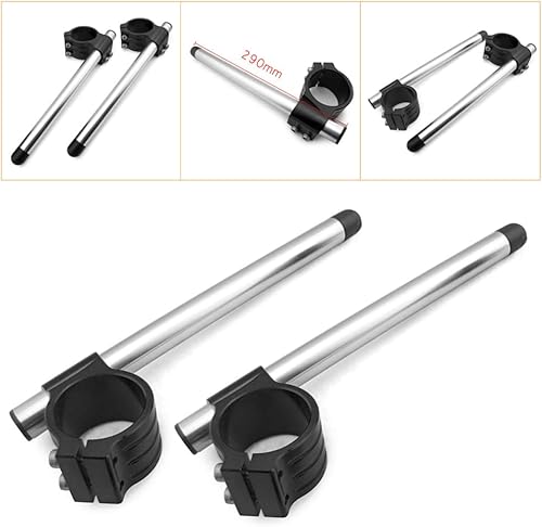 Miniatura 3 de Manillar universal de motocicleta de 1.969 in con barras de 7/8 pulgadas, clip de montaje de aluminio, apto para Cafe Racer ángulo de inclinación de