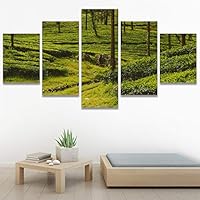 SIGNWIN 5 Panel Canvas Wall Art Rustic Woods for Home Decorations Ready to Hang - 60