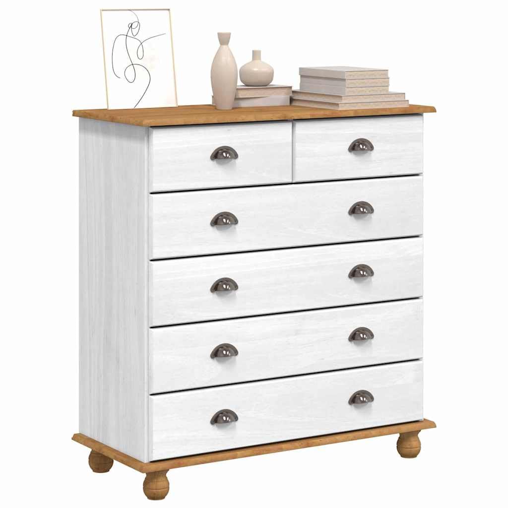 vidaXL Cajón de Gaveta ASKIM 91 x 40 x 95,5 cm Madera de Pino Macizo, Cómoda con Estilo, Almacenamiento Duradero, Mueble Funcional, organización Minimalista para el hogar