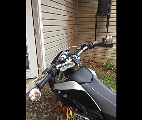 Zyhw Convex Mirror 7/8" Universal Adjustable Black Round Motorcycle Side Handle Bar End Rear View Mirror Pair For Harley Davidson Bmw Honda Kawasaki Suzuki #TOP7