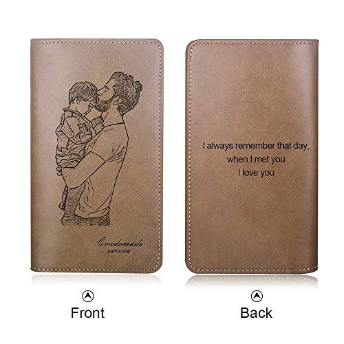 Custom Wallets for Men Personalized Photo Wallets Engraved Travel Wallet for Father Husband Son Boys Boyfriend Grandpa Father's Day Gift Birthday Christmas Gift Carteras Para Hombres3