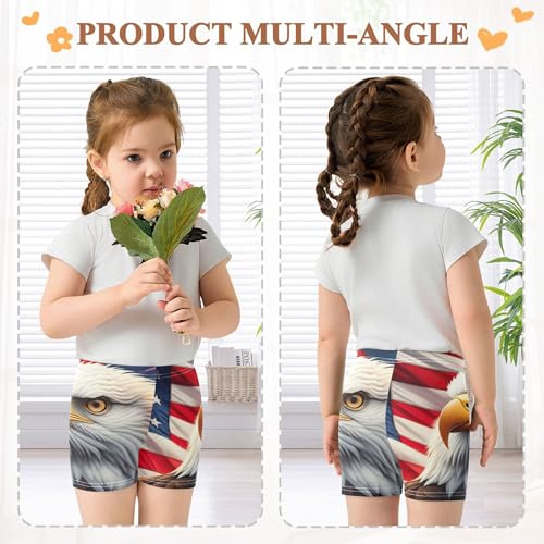 Joisal Girls Biker Shorts Toddlers Cotton Shorts for Under Skirts American Flag Fireworks Summer Outfits 4t4