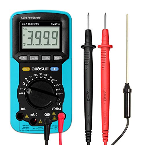 Allosun - Em5510 Portable Autorange Digital Multimeter Ac Dc Volt Lux Meter Sound Temp Humidy Tester Dmm #TOP10