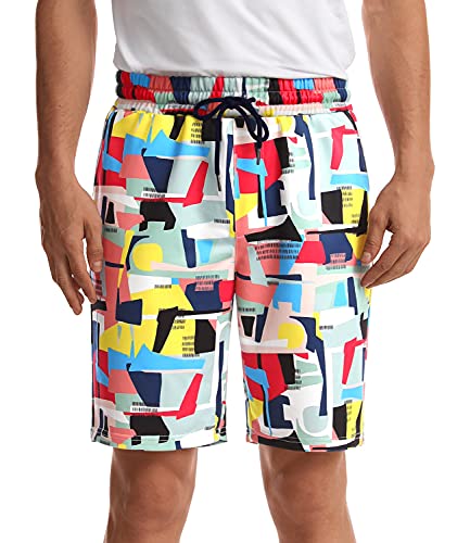 Zengjo Sweatpants Shorts for Men(Yellow,L)