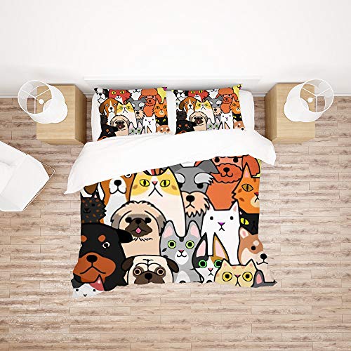 Housse de couette CHEHONG microfibre super doux lit chien et chat