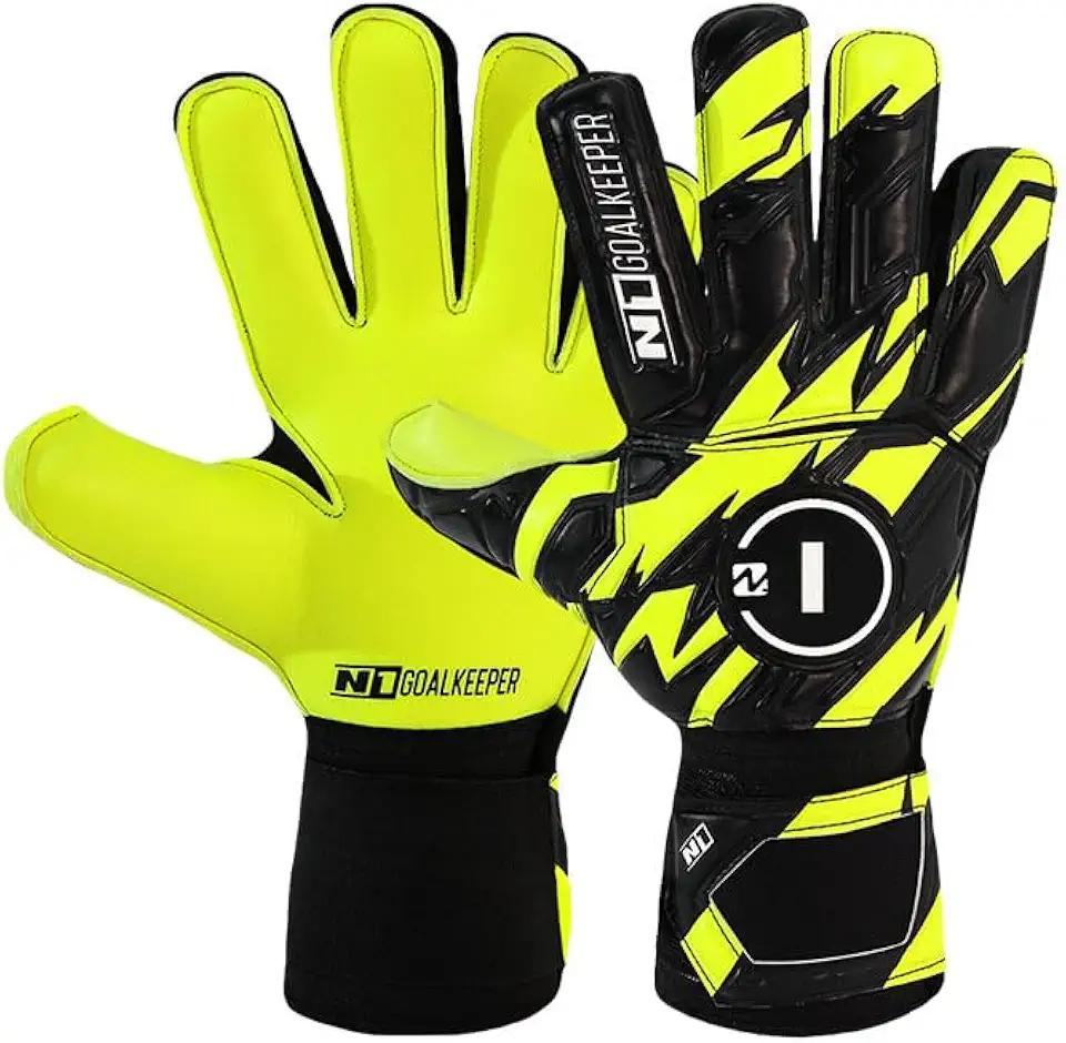 Luva de Goleiro Campo e Society Semi Profissional N1 Starter Cor:Neon, Tamanho:7