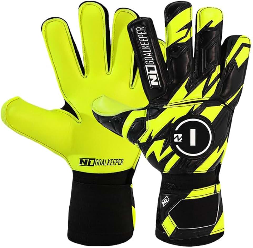 Luva de Goleiro Campo e Society Semi Profissional N1 Starter Cor:Neon, Tamanho:8