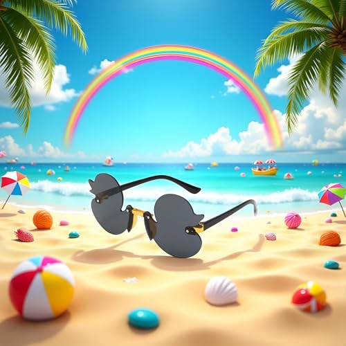 Cartoon Little Duck Personality Frameless Sunglasses Boys and Girls Copy Tide Sunshade Sunglasses Girls gifts (Gray)4