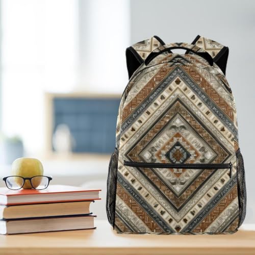 Mochila escolar étnica oriental impermeable contra la lluvia para portátil 5