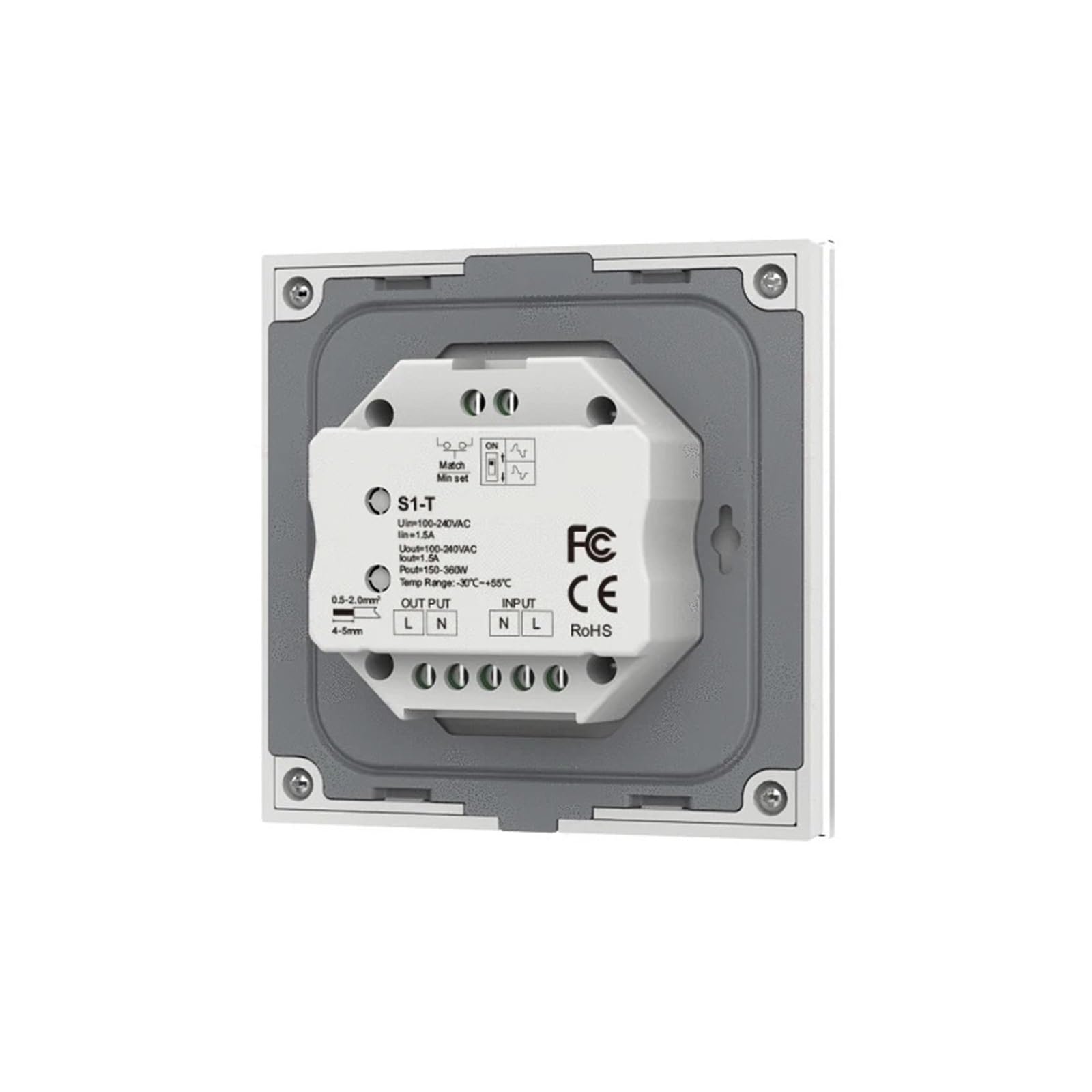 La CA llevada del atenuador 110V-240V entró el regulador rotatorio/del panel táctil de la CA que se arrastraba 2.4G, conveniente for las luces llevadas(S1-K white)