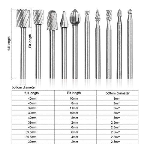 Image of DIY Crafts Design No # 7, Pack of 10 Pcs, 10x - Rotary File Electric Grinding Polishing Head Engraving Wo (Design No # 7, Pack of 10 Pcs)