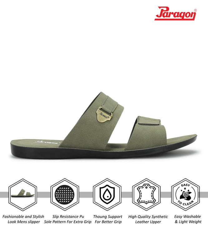 Image of PARAGON A1PUK2240G Men's Slip On Sandals | Trendy Casual Slip-on Sandals with Cushioned Footbed and Durable Construction | Perfect for Everyday Casual Wear