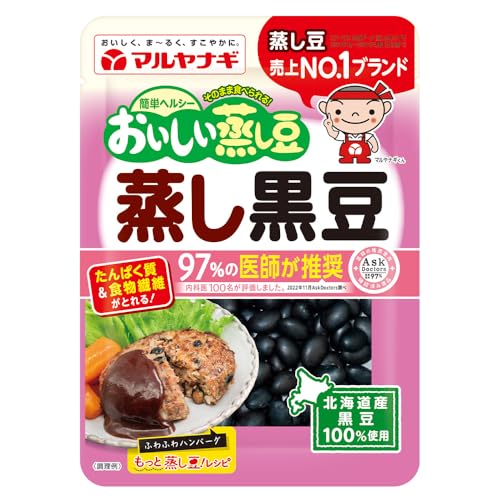 マルヤナギ おいしい蒸し豆 蒸し黒豆 60g×12袋入のサムネイル
