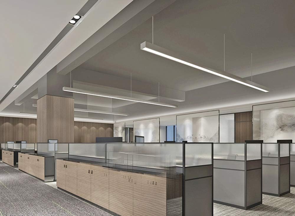 LED 24W Silber Extra Lang Pendellampe1200mm 6000K Aluminium Acryl Höhenverstellbar Hängeleuchte Deckenleuchte Pendelleuchte Zwei Installationsoptionen Für Keller Küche Büro Beleuchtung