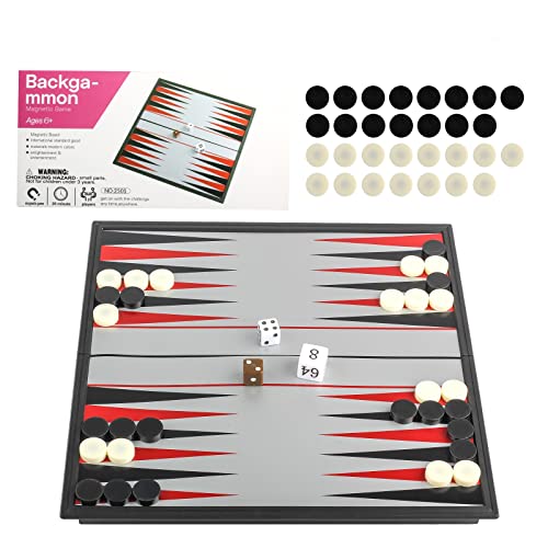 Andux Faltbares Magnetisches Backgammon Tragbares Brettspiel Set CXSLQ-01 (M) für 2 Spieler ab 96 Monaten