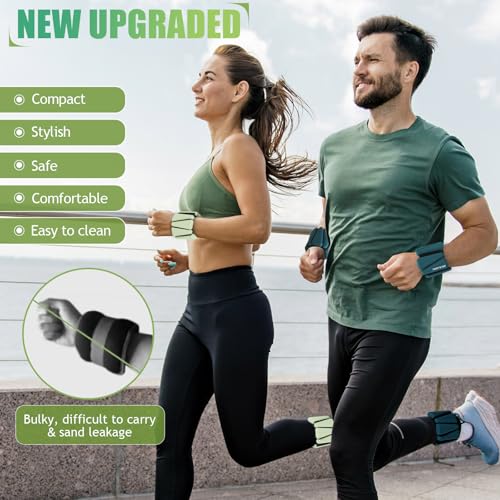 Image of BECOJADDE Ankle Weights Set of 2 (1 lb /2 lb /3 lb Each) Adjustable Wrist Weights for Women Men Wearable Arm Leg Weight for Pilates, Running, Walking, Workout, Yoga