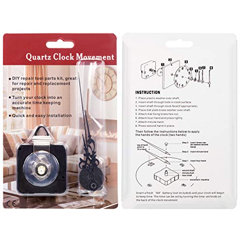 2 Pair Hands Quartz Clock Movement Diy Wall Clock Movement Mechanism Clock Repair Parts Replacement (Shaft Length 1-1/5 Inch/ 31 Mm, Color Set 3) #TOP6