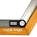 GemRed 82305 Digital Angle Finder Protractor Stainless Steel (Black Buttons)