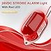 QTEATAK DC24V Strobe Siren Industrial Warning Light with Red LED and 105dB Buzzer, Ultra-Bright Signal Flashing Alarm Light for Safety and Alert, Oval