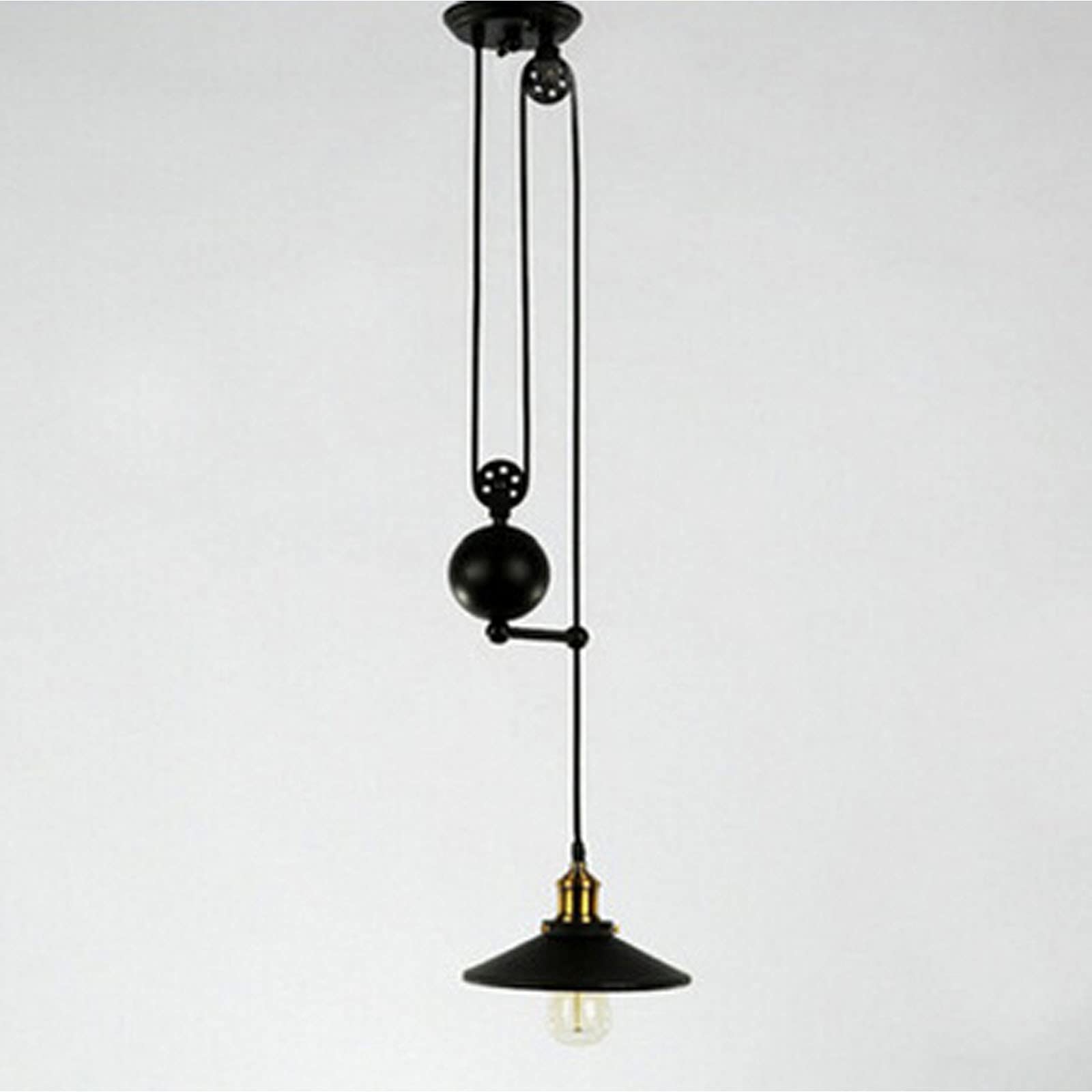 Lujosas poleas de Hierro Vintage, Luces de techo retráctiles industriales antiguas, accesorio de iluminación de subida y Bajada para cocina, comedor, Bar/cabezal único, buen estado
