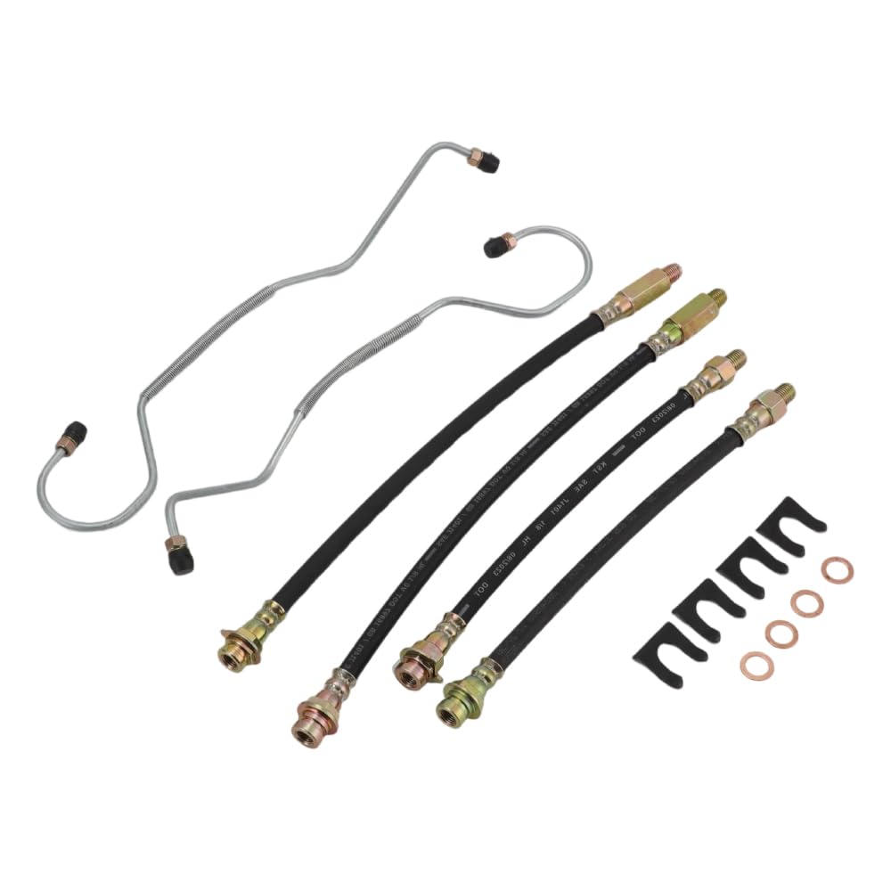 AUTOVIC for 1965-1982 Corvette Brake Hose with Lines Kit - Rubber Replacement Set for Front & Rear Disc Brakes 6pcs