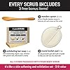 pureSCRUBS Premium Unscented Body Scrub Set - Large 16oz Dead Sea Salt Body Scrub With Infused Essential Oils & Nutrients, Includes Wooden Spoon, Loofah & Oatmeal Exfoliating Bar Soap