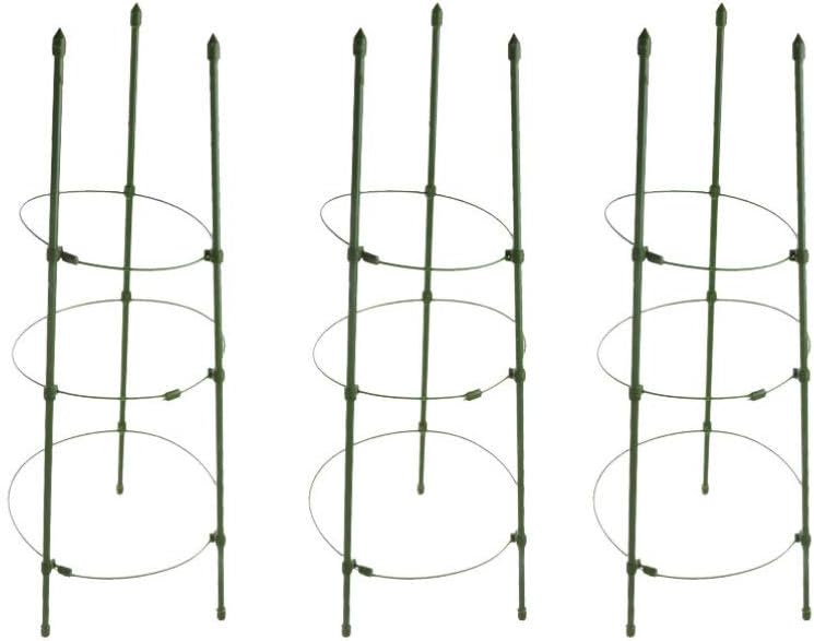 Cabilock 3pcs Plant Support Cages 17Inch with Adjustable Rings, Tomato Growth Cage
