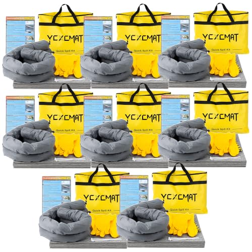 Image of Universal Spill Kit for Chemical, Water & Garage Oil Cleanup 8 Pack