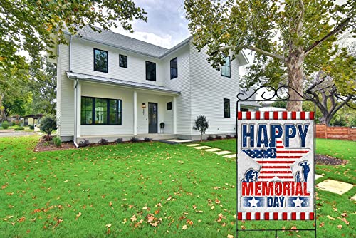 Akeydeco Happy Independence Flag,28X40 Inch Independence Day Garden Flags With Two Grommets Double Sided Printing 2 Layer Burlap Veterans Day Flag For Your Memorial Day Flag Decoration #TOP2