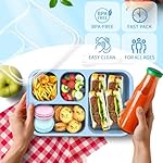 Large Capacity Bento Box for Adults, 4-Piece Set – Stackable Lunch Box with 4 Compartments, Microwave & Dishwasher Safe, Reusable Meal Prep Containers, Snack Containers for Kids & Adults (4 Colors) - Image 5