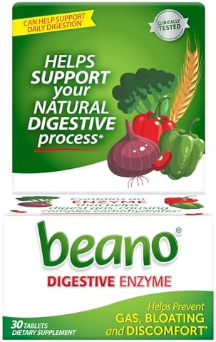 Beano Digestive Enzyme, Gas Prevention & Digestive Enzyme Supplement, 30 Count