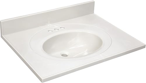 Miniatura 6 de Design House 586289 Tocador de mármol cultivado 31x19, blanco sobre blanco