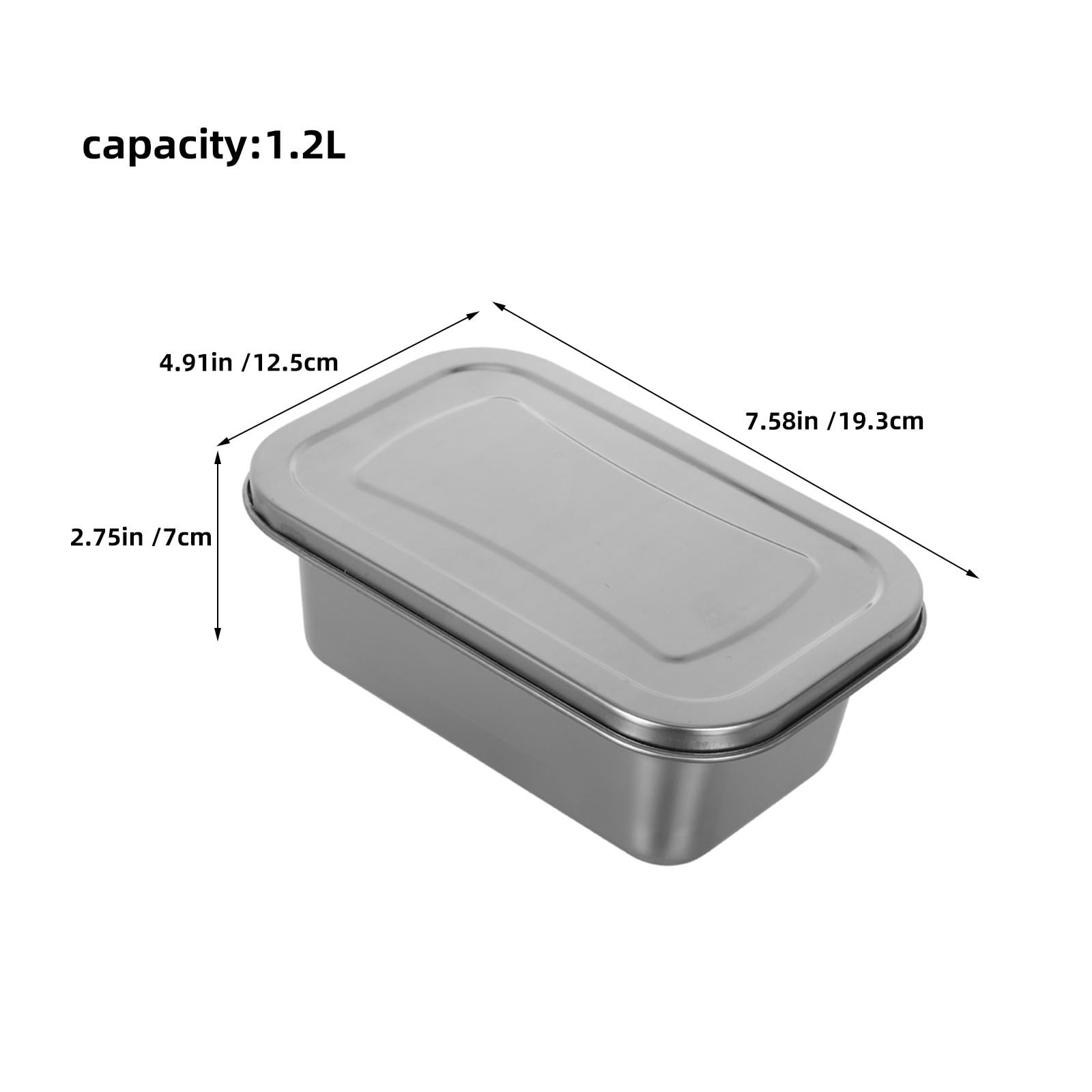 Set 3 Contenitori per Gelato in Acciaio Inossidabile da 1,2 con Coperchio Ermetico, Resistenti All'usura per Conservazione in Freezer e Cucina
