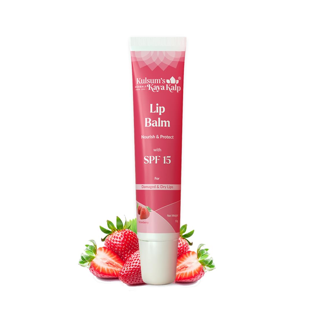 Kulsum’s Kaya Kalp Herbals Strawberry Lip Balm with SPF 15,for Long Lasting Hydration,Ideal for Men & Women,10 g-image-14