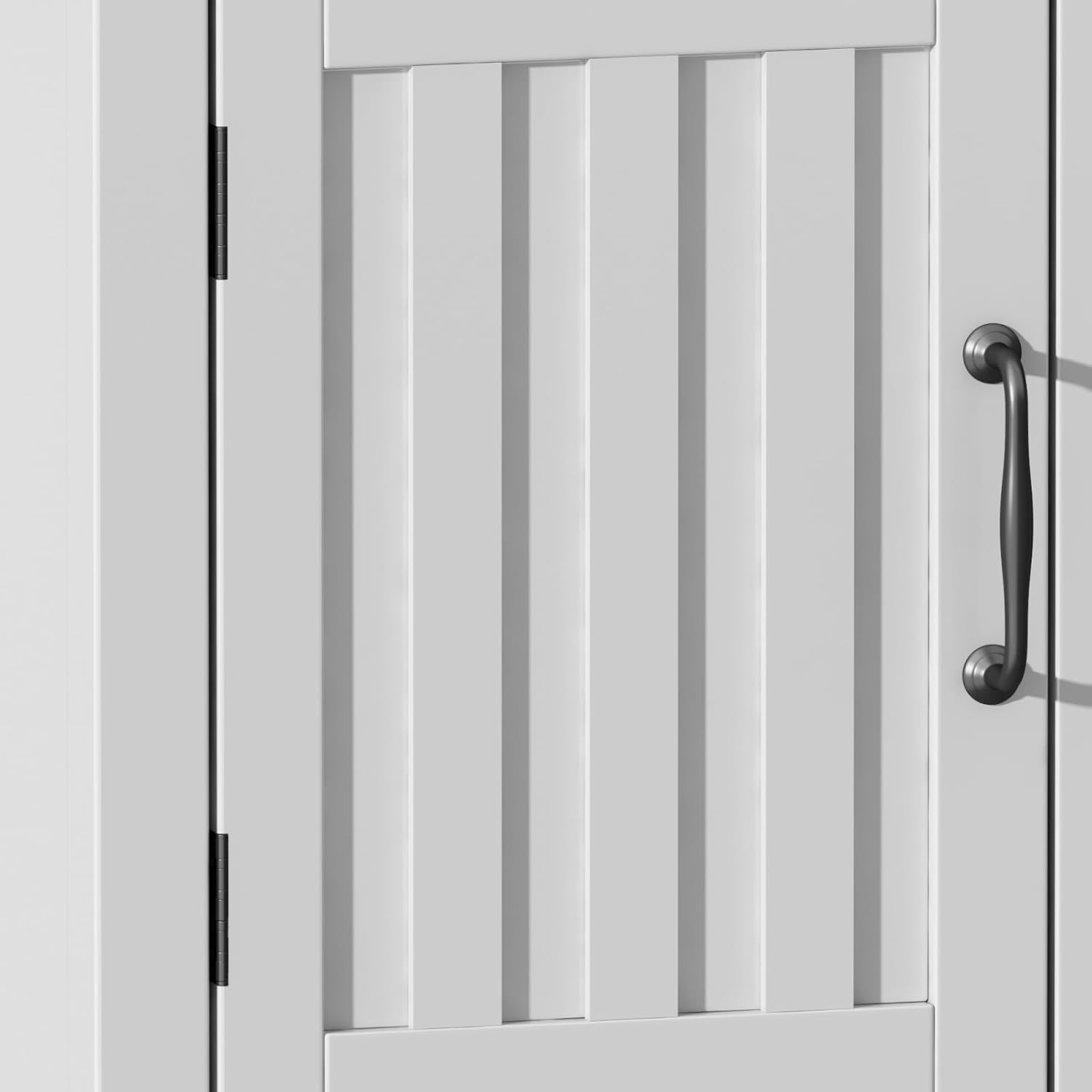 ChooChoo Farmhouse TV Stand, Wood Fluted Door Entertainment Center with Storage Cabinets and Open Shelves, Rustic Media Console up to 55 inches for Living Room, Bedroom, White - Image 6