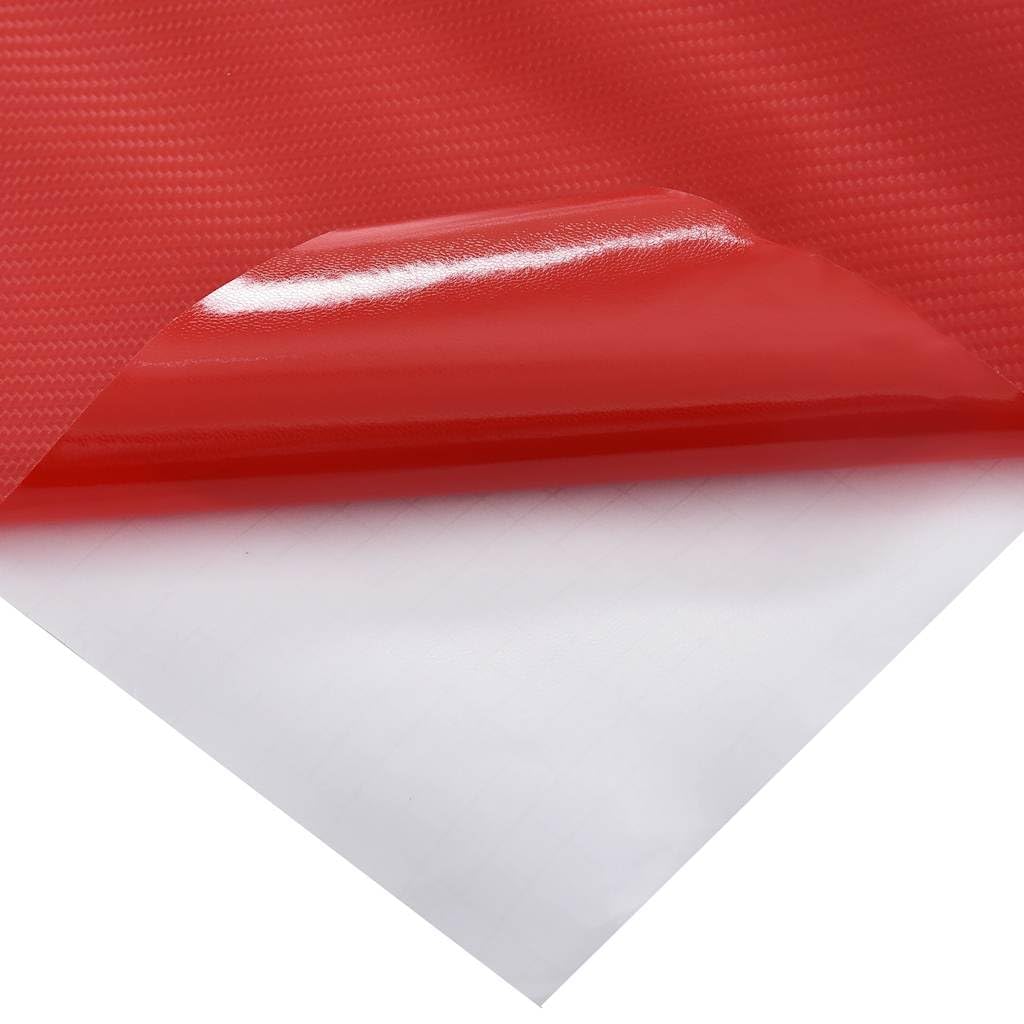 Film de voiture 4D rouge autocollant en PVC 100 x 150 cm pour carrosserie de voiture avec film carbone sans bulles pour le style de véhicule et la protection de la peinture à l'intérieur et à