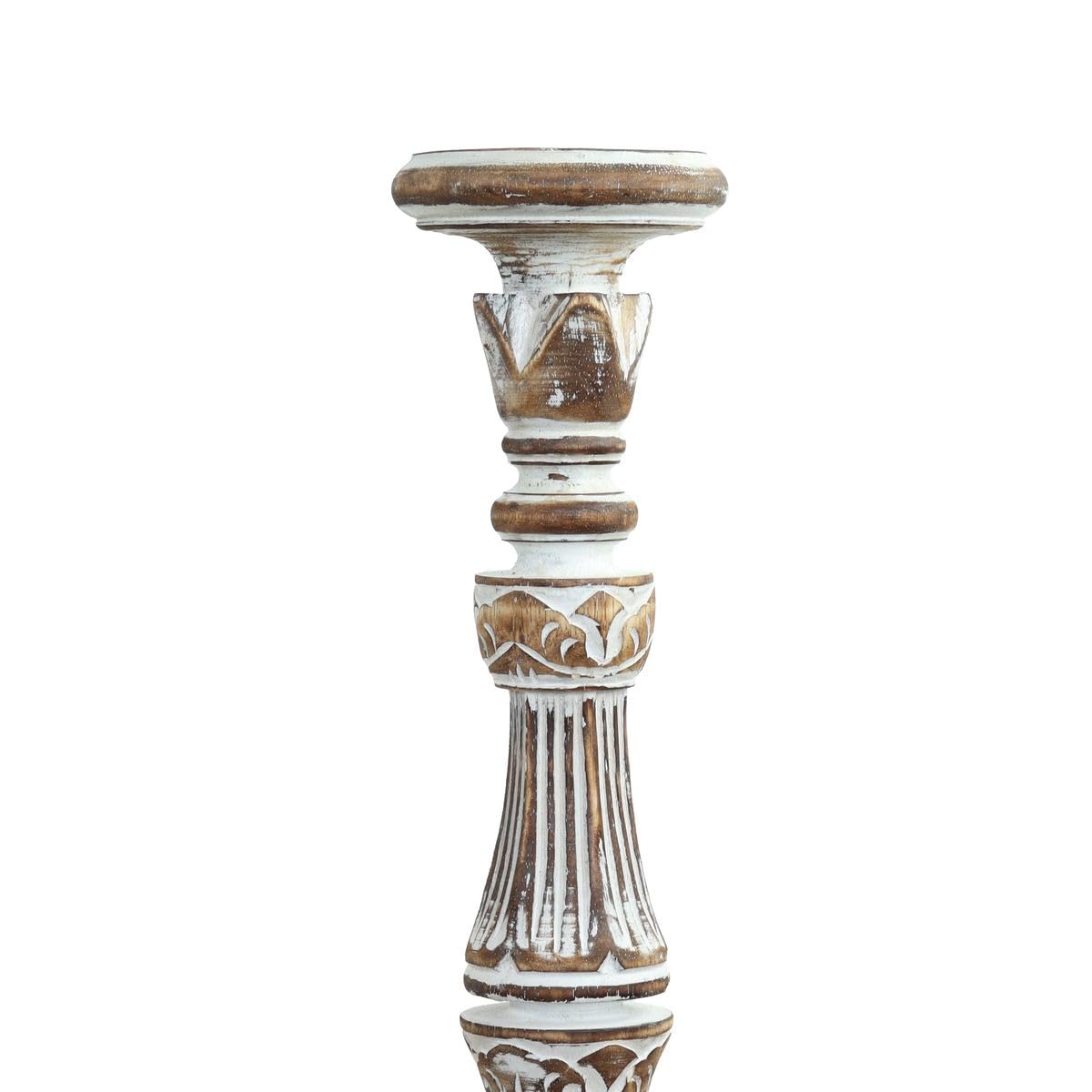 2er Set Kerzenhalter Kerzenständer Säule Ständer Dekosäule Dekoration 2X Groß Braun