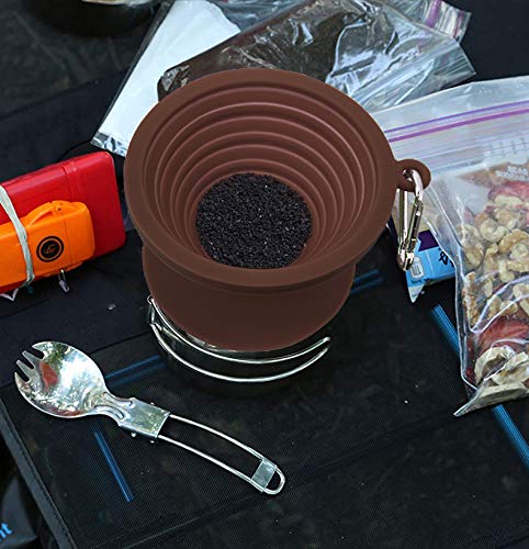 Collapsible Coffee Dripper Pour Over Coffee Filter, Coffee Maker,Paperless Bpa Free Silicone Coffee Filter With Lid Seal,Dishwasher Safe,Carabiner For Hiking, Backpacking,Camping And Outdoor Survival #TOP4