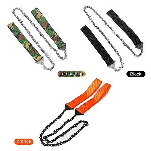 Ajcoflt Sobrevivência Mão Chainsaw Pocket Chainsaw Com Cinto Bolsa Bolsa para Camping Caminhadas Ao